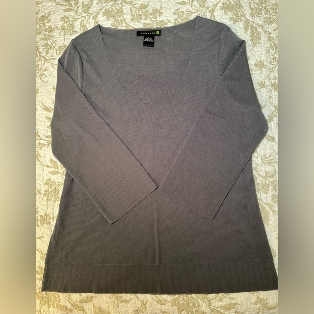 Babette San Francisco Y2K Mesh Sheer Top Shirt 3/4 Sleeve, size large Fairycore